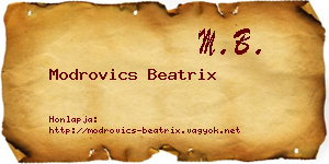 Modrovics Beatrix névjegykártya